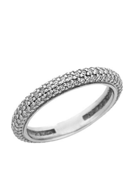 FenixJewelry Damen Ring Vollring mit Zirkonia aus Weißgold 14K