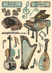Decorative Wooden Sticks A5 Stamperia Music