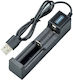 USB Φορτιστής Μπαταριών Li-ion Μεγέθους 18650/16340/26650/14500