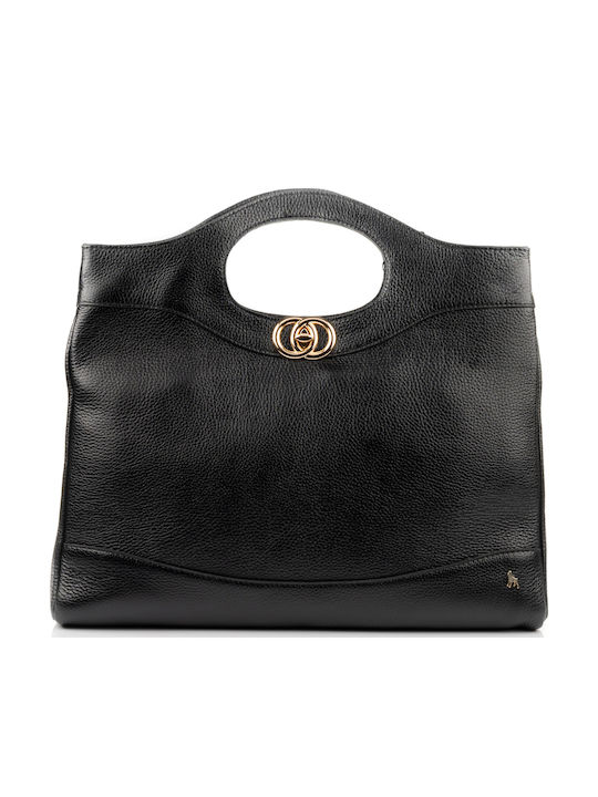 Leder Damentasche Schultertasche Schwarz