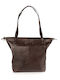 Leder Damen Shopper Tasche Braun