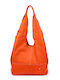 Set Leder Damentasche Schultertasche Orange