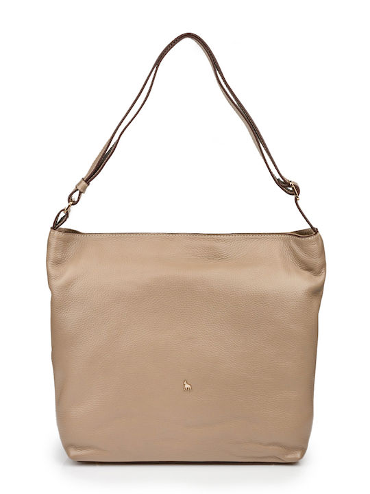 Boxer Leder Damentasche Schultertasche Braun
