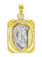 Kiriakos Gofas Pendant Kids Talisman Double Sided Konstantinato made of Gold 9K KN545