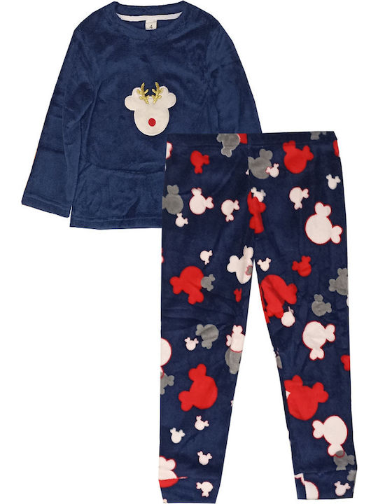 Join Kinder Schlafanzug Winterlich Fleece Blue