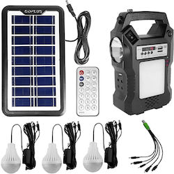 Solar-Beleuchtungssystem 3 LED-Lampen Radio Mp3 Bt Solarpanel Gd-8060