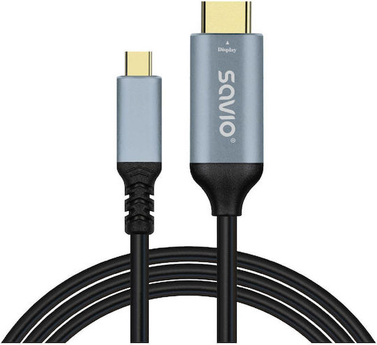 Savio Cablu HDMI de sex masculin - HDMI de sex masculin 3m Argintiu