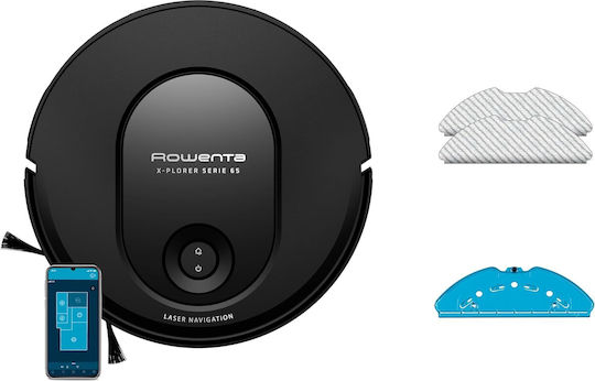 Rowenta X-Plorer Serie 65 Σκούπα Ρομπότ με Χαρτογράφηση Laser & Απορρόφηση 3000Pa Μαύρη