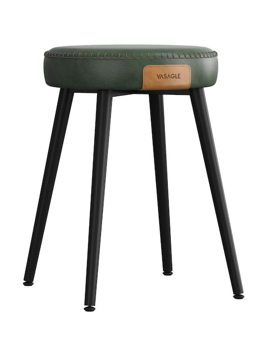Σκαμπό Σαλονιού Επενδυμένο με Δερματίνη Ekho Collection Forest Green