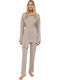 Odyssey Winter Women's Pyjama Set Brown