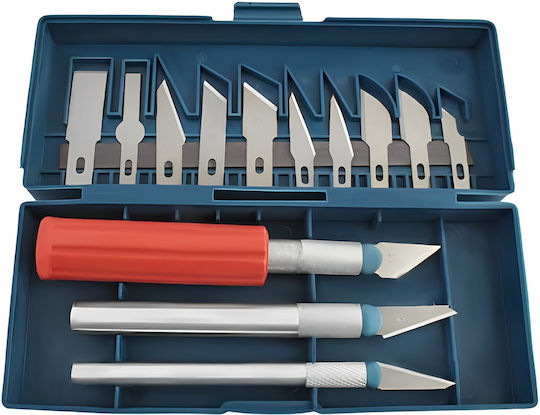 Set Cuțite de Modelare Idealstore Include 3 Mânere Diferite 13 Lame Diverse Dimensiuni Forme Ambalate Într-o Cutie cu Bandă Magnetică Perfect pentru Decupaj Sarcini Delicate de Modelare
