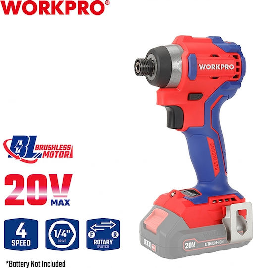 WorkPro WP390100 Παλμικό Κατσαβίδι Μπαταρίας Solo Brushless 20V
