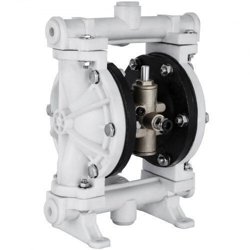 Air-Operated Double Diaphragm Pump Vevor 1/2" Polypropylene 2.5 Gpm 80 Psi PTFE Oil & Low Viscosity Fluids Ybgmbqby-15pp0001v0