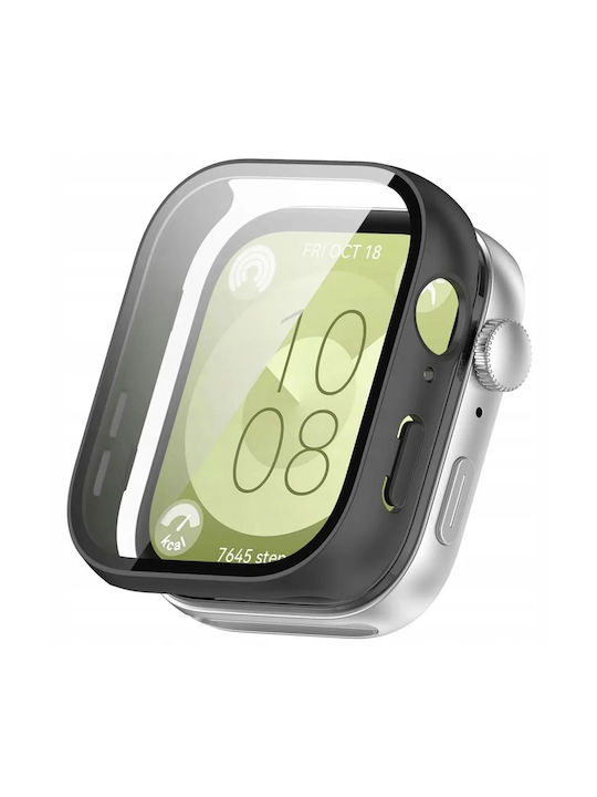 Techsuit Defense360 Pro Πλαστική Θήκη με Τζαμάκι σε Μαύρο χρώμα για Huawei Watch Fit 3 Techsuit Defense360 Pro Πλαστική Θήκη με Τζαμάκι σε Μαύρο χρώμα για Huawei Watch Fit 3