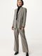 Women's Fabric Trousers Checked Checkered