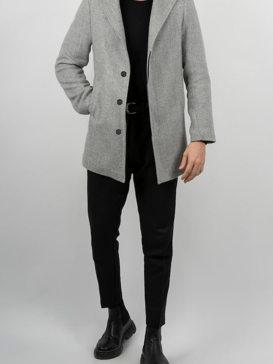 Dezign Men's Half Coat grey