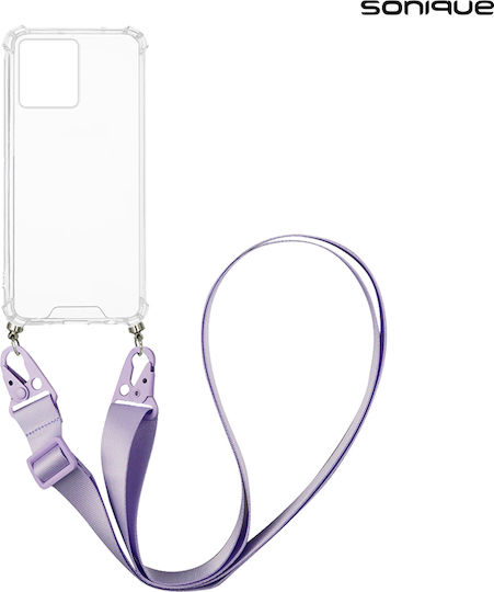 Silicone Case Strap Sonique Armor Clear Motorola Moto G84 5G Lilac
