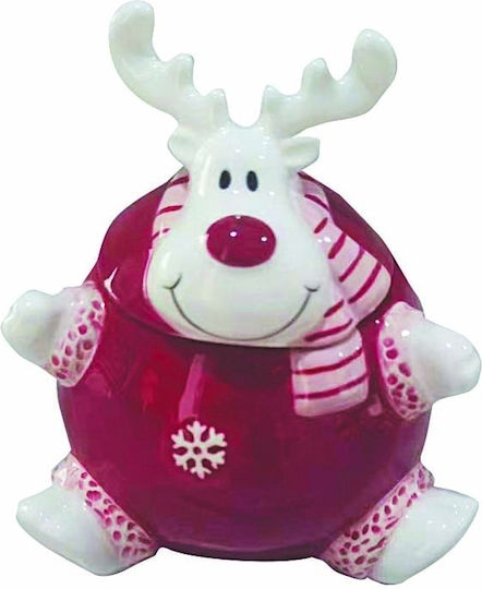 JK Home Decoration Weihnachtliche Keksdose Rot L12xB11.5xD9.5cm.