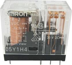 Omron Ρελέ 12V 5A 1τμχ επαφές DPDT 5A 250VAC (5A 30VDC) G2R-2-DC12