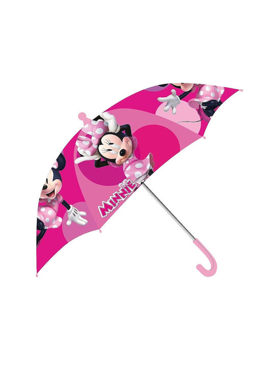 Kids Curved Handle Umbrella Fuchsia