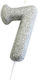 Geburtstagskerze Nummer "7" in Silber Farbe Glitzer AHC40-7