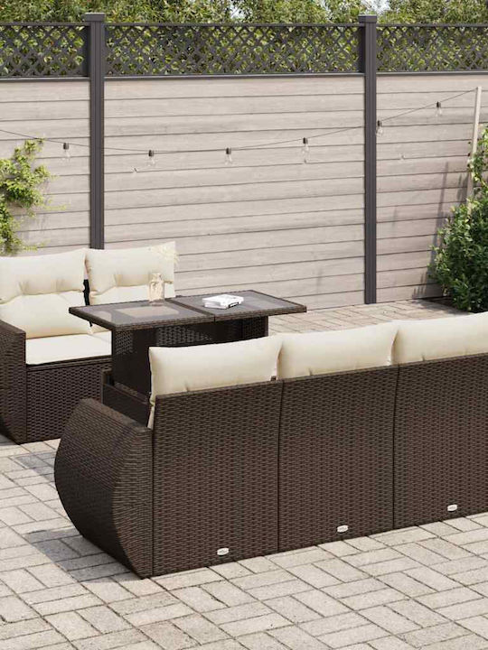 Garten- und Outdoor-Möbelsets 6 Stück Braun mit...