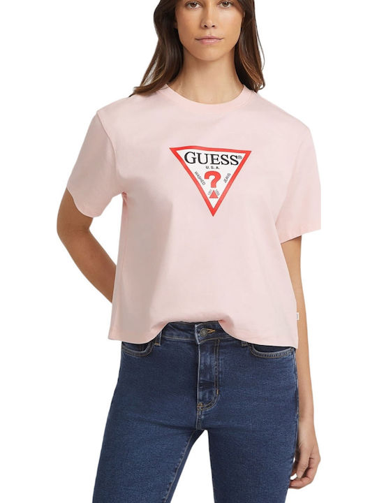 Guess Γυναικείο Oversized T-shirt Ροζ