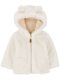 Kinderstrickjacke Pelz mit Kapuze Lichtweiß