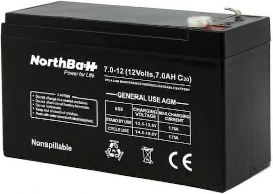 Батерия UPS с Капацитет 7Ах и Напрежение 12V NR-1207-1 1бр