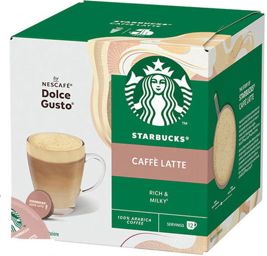 Starbucks Κάψουλες Espresso Caffe Latte Συμβατές με Μηχανή Dolce Gusto 12caps