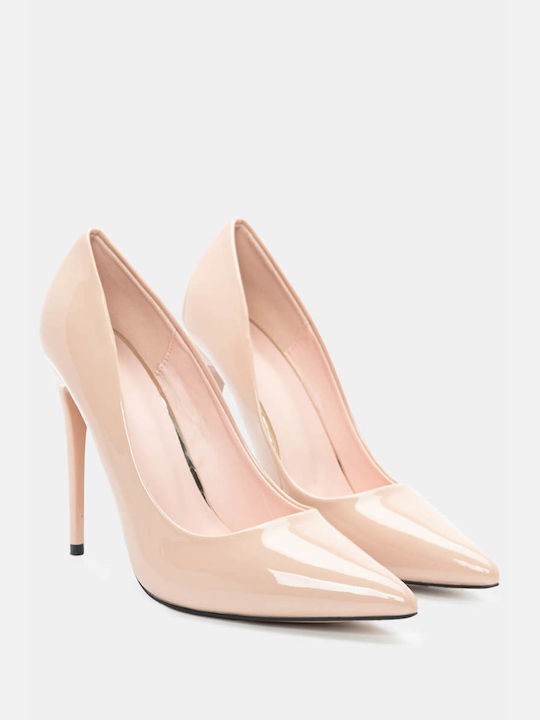 Luigi Pointed Toe Beige Heels