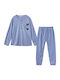 Ustyle Winter Damen Pyjama-Set Light Blue