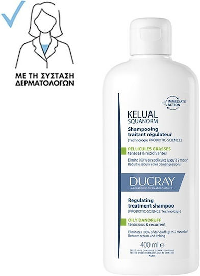 Ducray Kelual Squanorm Σαμπουάν κατά της Πιτυρίδας για Λιπαρά Μαλλιά 400ml
