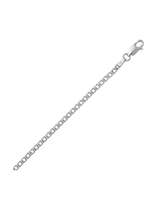 VTJ Lanț Argintiu de Gât Subțire Grosime 2.2mm și Lungime 50cm