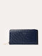 Large Leather Women's Wallet Classic Blue