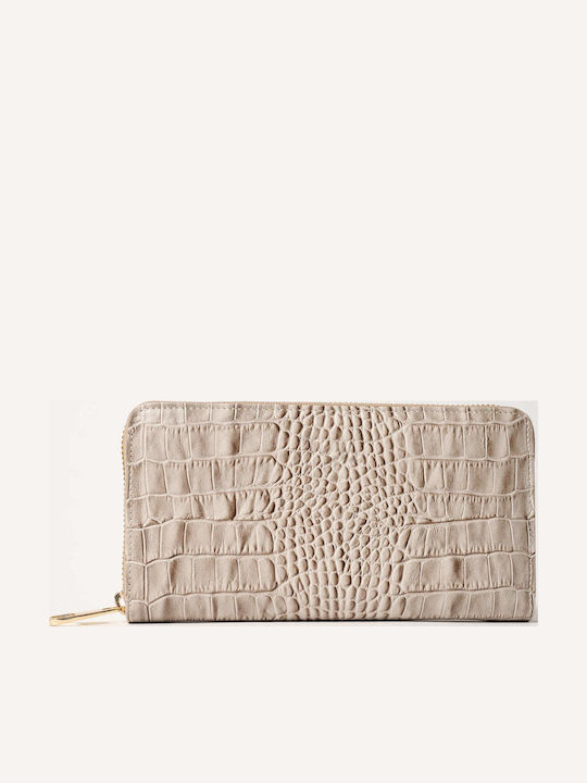 Large Leather Women's Wallet Classic Beige