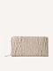 Large Leather Women's Wallet Classic Beige