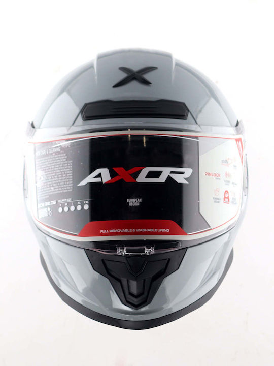 Axor Apex Solid Grey Motorcycle Helmet Full Fac...