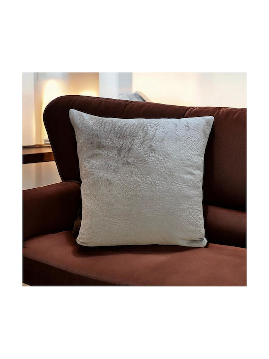 Linea Home Διακοσμητική Μαξιλαροθήκη Μπαροκ Μόκα 45x45εκ.
