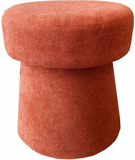 Stool For Living Room Upholstered with Fabric Corcho Orange 40x40x43cm