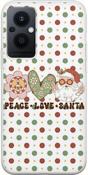 Peace Love Santa Oppo Reno 8 Lite Flexibles TPU Transparentes Silikon Peace Love Santa Oppo Reno 8 Lite Flexibles TPU Transparentes Silikon