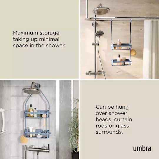 Umbra An der Wand montiert Badezimmerregal Metallisch 31.8x9.5x64.8cm Blau