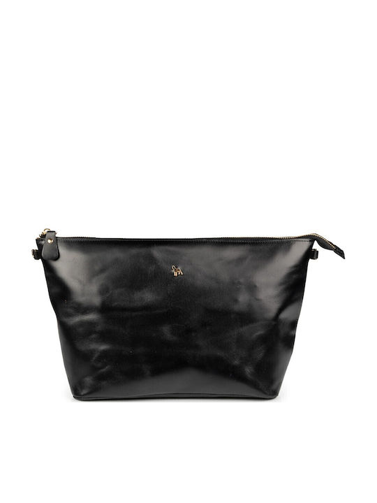 Leder Damen Handtasche Schulter Schwarz