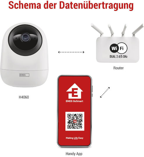 Emos H4060 IP Überwachungskamera 3.7MP mit Zwei-Wege-Kommunikation