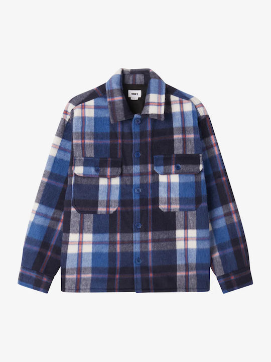 Obey Stanton Long Sleeve Overshirt Blue