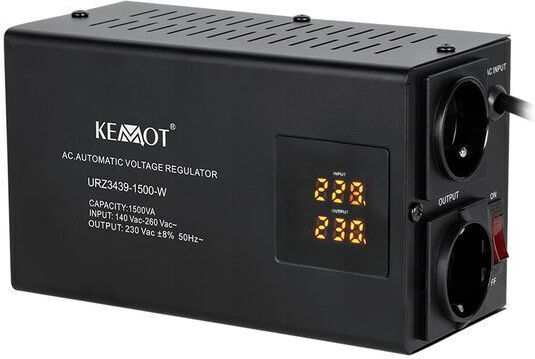 Automatic Voltage Stabilizer 1500 Va 1050 W 2 X Schuko 150 270 V Ac Single Phase 117 X 197 X 90 Mm