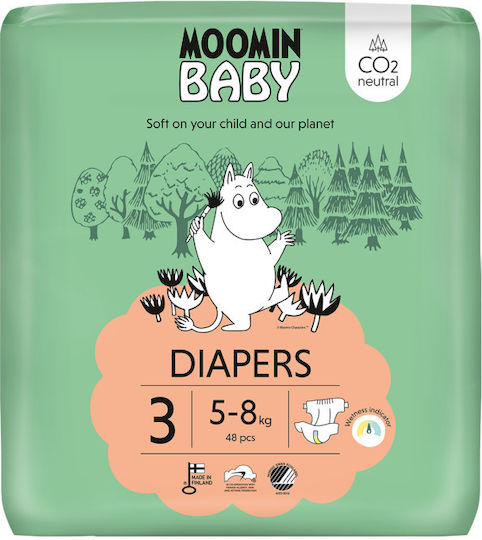 Moomin Baby Πάνες με Αυτοκόλλητο No. 3 για 5-8kg 48τμχ