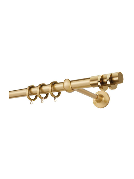 Zogometal Μεταλλικό Κουρτινόξυλο Prestige Collection Διπλό με Σιδηρόδρομο Φ25mm 160εκ. Όρο Ματ