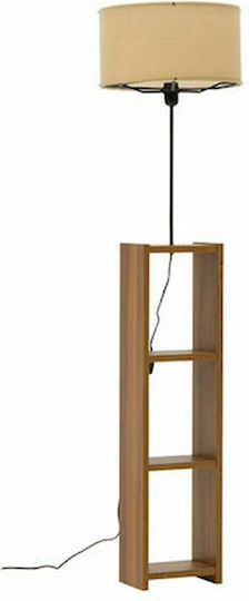 GloboStar Woodo Φωτιστικό Δαπέδου Υ150xΜ38εκ. με Ντουί για Λαμπτήρα E27 Μπεζ
