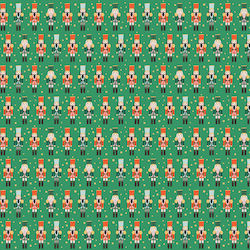 PartyDeco Nutcracker Wrapping Paper Green